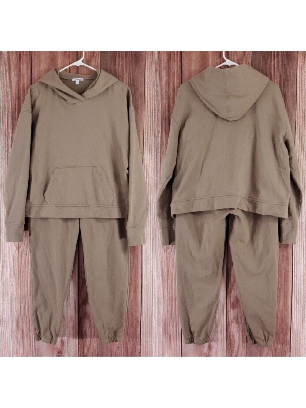 *READ* Standard James Perse Womens Hoodie Size 3 Joggers Size 2 Set Tan Comfort